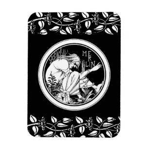 Magnet Flexible Merlin imaginaire Art Nouveau