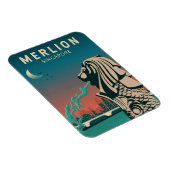 Magnet Flexible Merlion Singapore Travel Vintage Art (Côté Droit)