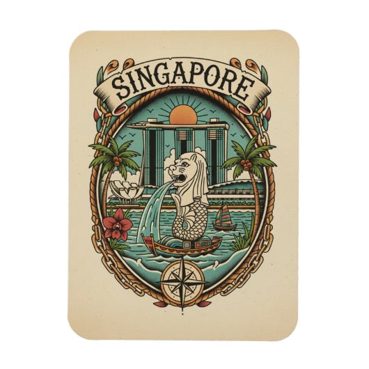 Magnet Flexible Merlion Singapour (Vertical)