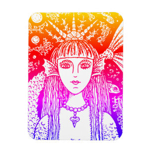 MAGNET FLEXIBLE MERMAID GOTHIQUE, SIREN DE MER NOIRE IMAGINAIRE WH