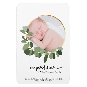 Magnet Flexible Merrier Noël Baby Faire-part de naissance