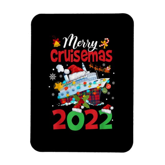 Magnet Flexible Merry Cruisemas Funny Père Noël Cruise Plaid Noël (Vertical)