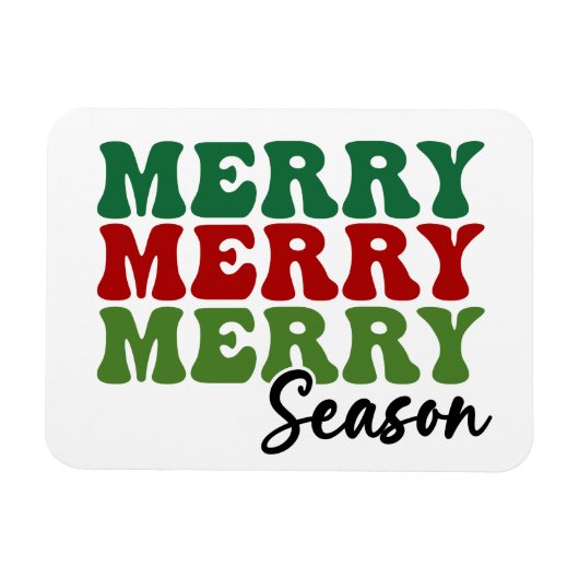 Magnet Flexible Merry Merry Merry Saison - Retro Holiday Art (Horizontal)