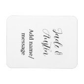 Magnet Flexible Message de nom de couple de mariage date romantiqu (Horizontal)