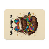 Magnet Flexible Messy Bun Fier Autisme Maman (Horizontal)