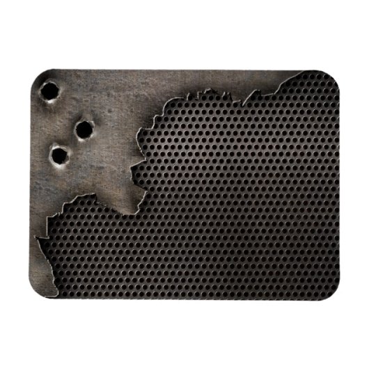 Magnet Flexible Metal with bullet holes background (Horizontal)