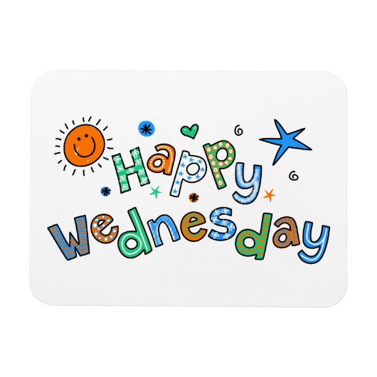 Magnet Flexible Mete Happy Mercredi Semaine Greeting Expression de (Horizontal)