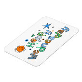 Magnet Flexible Mete Happy Mercredi Semaine Greeting Expression de (Côté Gauche)