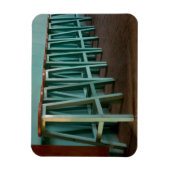 Magnet Flexible Mexique, Oaxaca, Tabourets de bar verts alignés le (Vertical)