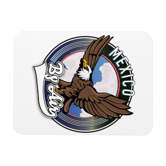 Magnet Flexible Mexique par avion patch. (Horizontal)