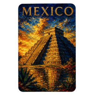 Magnet Flexible Mexique : Souvenir d'art de Chichen Itza au couche