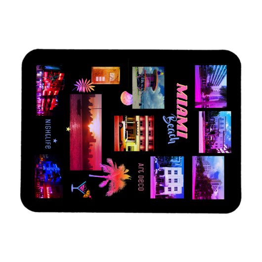 Magnet Flexible Miami Beach Collage (Horizontal)