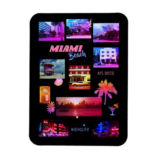 Magnet Flexible Miami Beach Collage (Vertical)