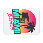 Magnet Flexible Miami Beach Travel Photo Vintage (Horizontal)