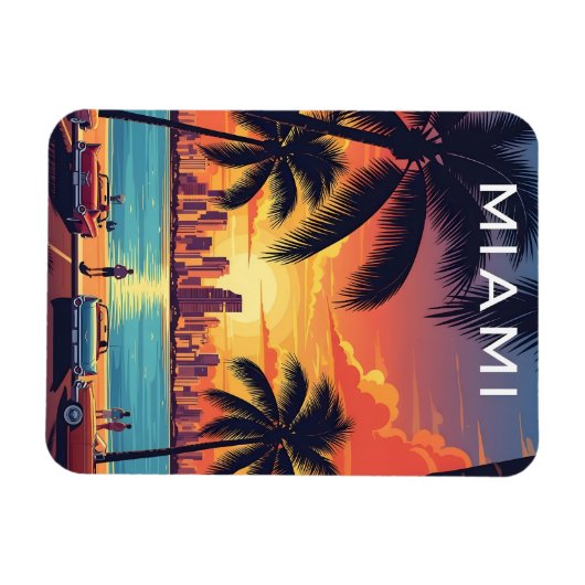 Magnet Flexible Miami Skyline Sunset (Horizontal)