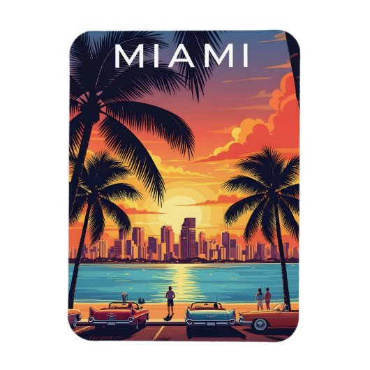 Magnet Flexible Miami Skyline Sunset (Vertical)