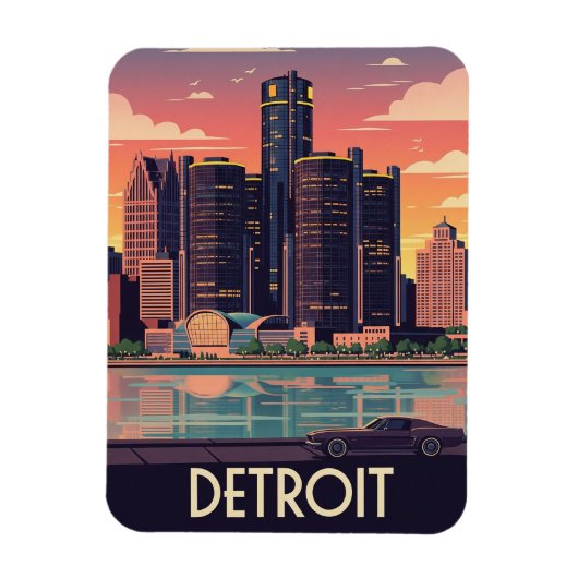 Magnet Flexible Michigan Detroit Travel (Vertical)