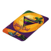 Magnet Flexible Mid Century Mardi Gras Sunset Fleur De Lis Martini (Côté Gauche)