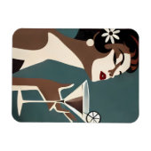 Magnet Flexible Mid Century Modern Art The Martini DIva (Horizontal)
