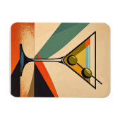 Magnet Flexible Mid Century Modern Color Block Martini Art (Horizontal)