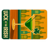 Magnet Flexible Mid Century St. Patrick's Shamrock Martini Art (Horizontal)