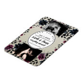 Magnet Flexible Midnight Blue Bourgogne Inky Floral Almond Mariage (Côté Gauche)