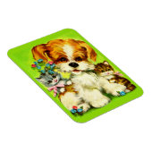 Magnet Flexible mignon chiot et chatons souriants (Côté Droit)