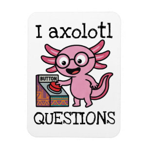 Magnet Flexible Mignon Je me pose des questions de axolotl aztéque