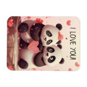 Magnet Flexible Mignon Je T'Aime Panda Saint-Valentin (Horizontal)