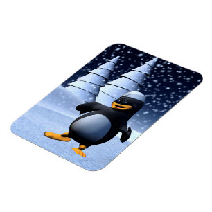 Magnet Flexible Mignon pingouin marin d'hiver Art de vacances enne