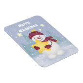 Magnet Flexible Mignonne bonhomme de neige tenant une étoile (Côté Droit)