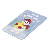 Magnet Flexible Mignonne bonhomme de neige tenant une étoile (Côté Gauche)