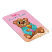 Magnet Flexible Mignonne Ours Manger Miel, Nom/Message de l'enfant (Côté Droit)