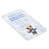 Magnet Flexible Mignonne Ours Teddy avec Football Anniversaire Inv (Côté Droit)