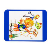 Magnet Flexible mignonne petite fille peinture sur le mur (Horizontal)