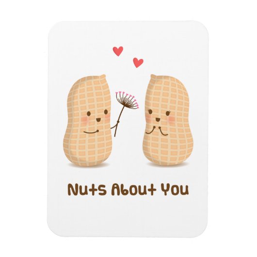 Magnet Flexible Mignons cacahuètes Fous de vous Saint-Valentin (Vertical)