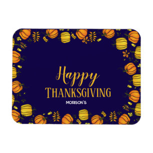 Magnet Flexible Mignons citrouilles d'automne bordure Joyeux Thank