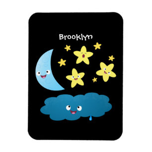 Magnet Flexible Mignons étoiles chantant, lune et bande dessinée d