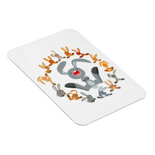 Magnet Flexible Mignons lapins en caricature Mandala Aimant flexib