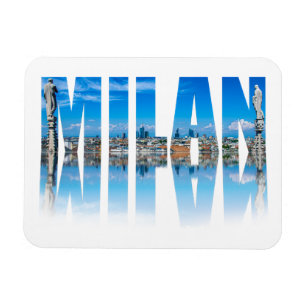 Magnet Flexible Milan étiquette composé de Milan skyline en Italie