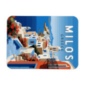 Magnet Flexible Milos Grèce Travel Art Vintage (Horizontal)