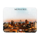 Magnet Flexible Milwaukee Wisconsin Skyline By Night Arwork (Horizontal)