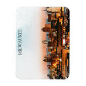 Magnet Flexible Milwaukee Wisconsin Skyline By Night Arwork (Vertical)