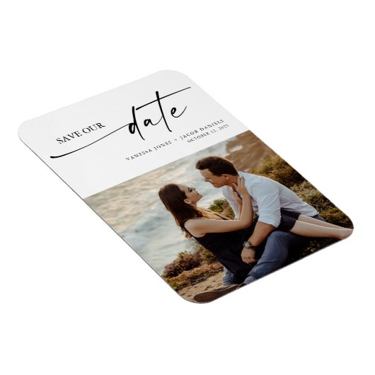 Magnet Flexible Minceur moderne Script Mariage photo Enregistrer T (Côté Droit)
