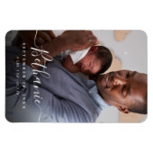 Magnet Flexible Mini blanc Script Baby Name Overlay Baby Photo (Horizontal)
