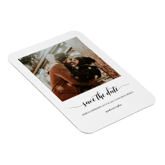 Magnet Flexible Mini-Script Photo Enregistrer La Date (Côté Droit)