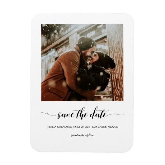 Magnet Flexible Mini-Script Photo Enregistrer La Date (Vertical)
