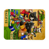 Magnet Flexible Miniature chevalier modèle de chat peinture chats  (Horizontal)