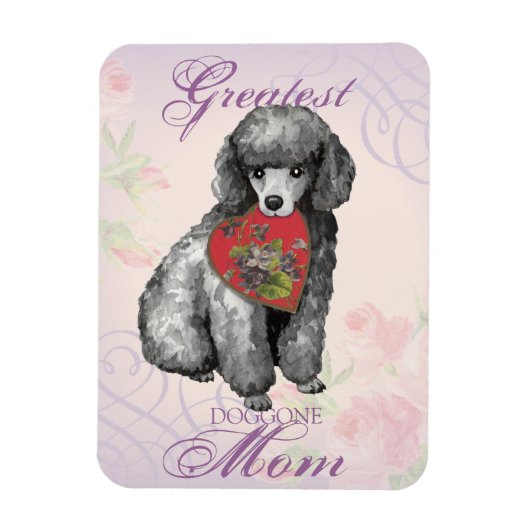Magnet Flexible Miniature Poodle Heart Maman (Vertical)