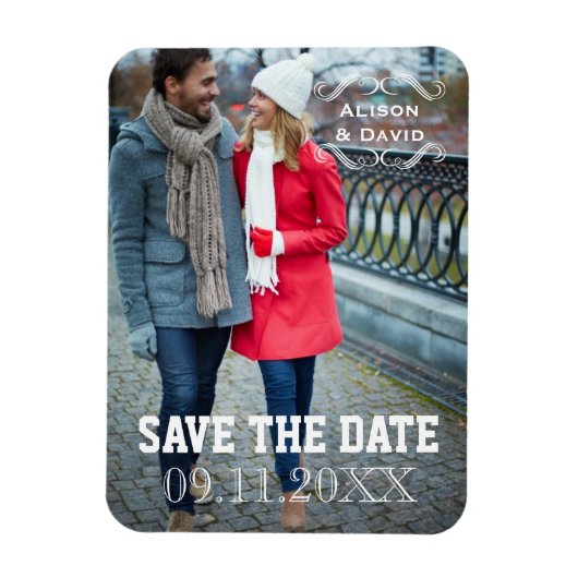 Magnet Flexible Minimal Enregistrer la date simple photo mariage (Vertical)